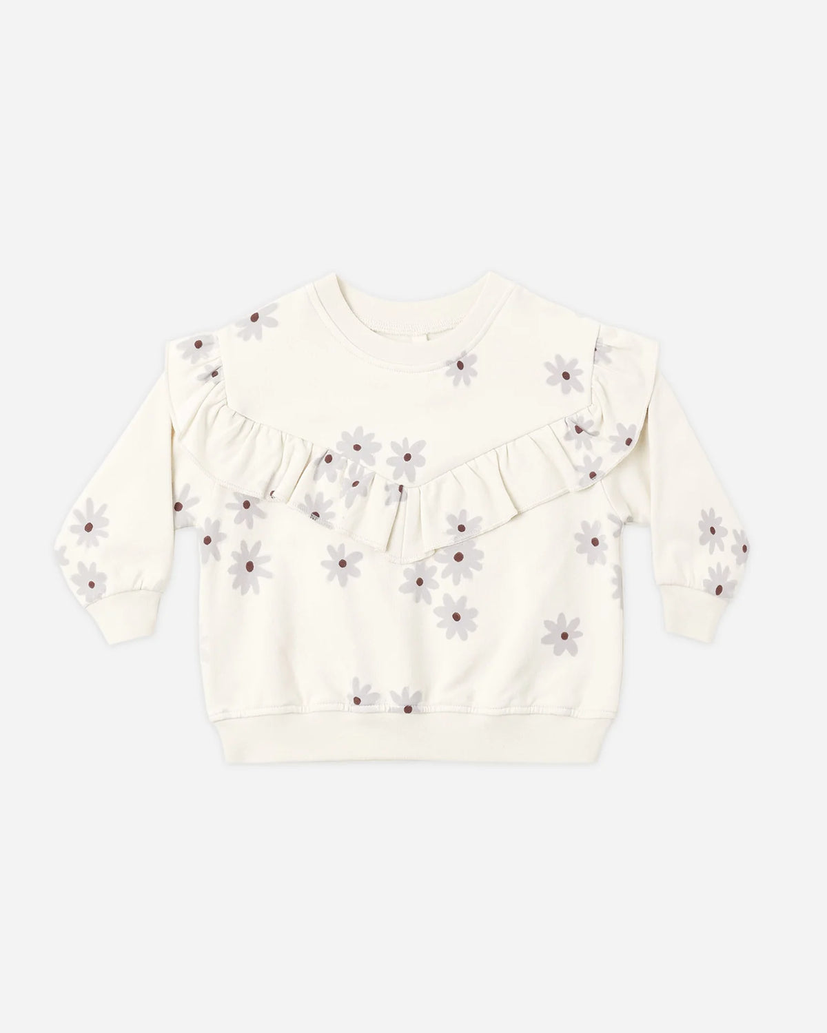 Ruffle Fleece Sweatshirt - Blue Daisy