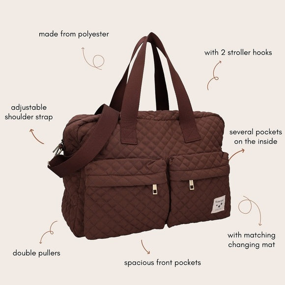 Diaper Bag - Quilted Brown
