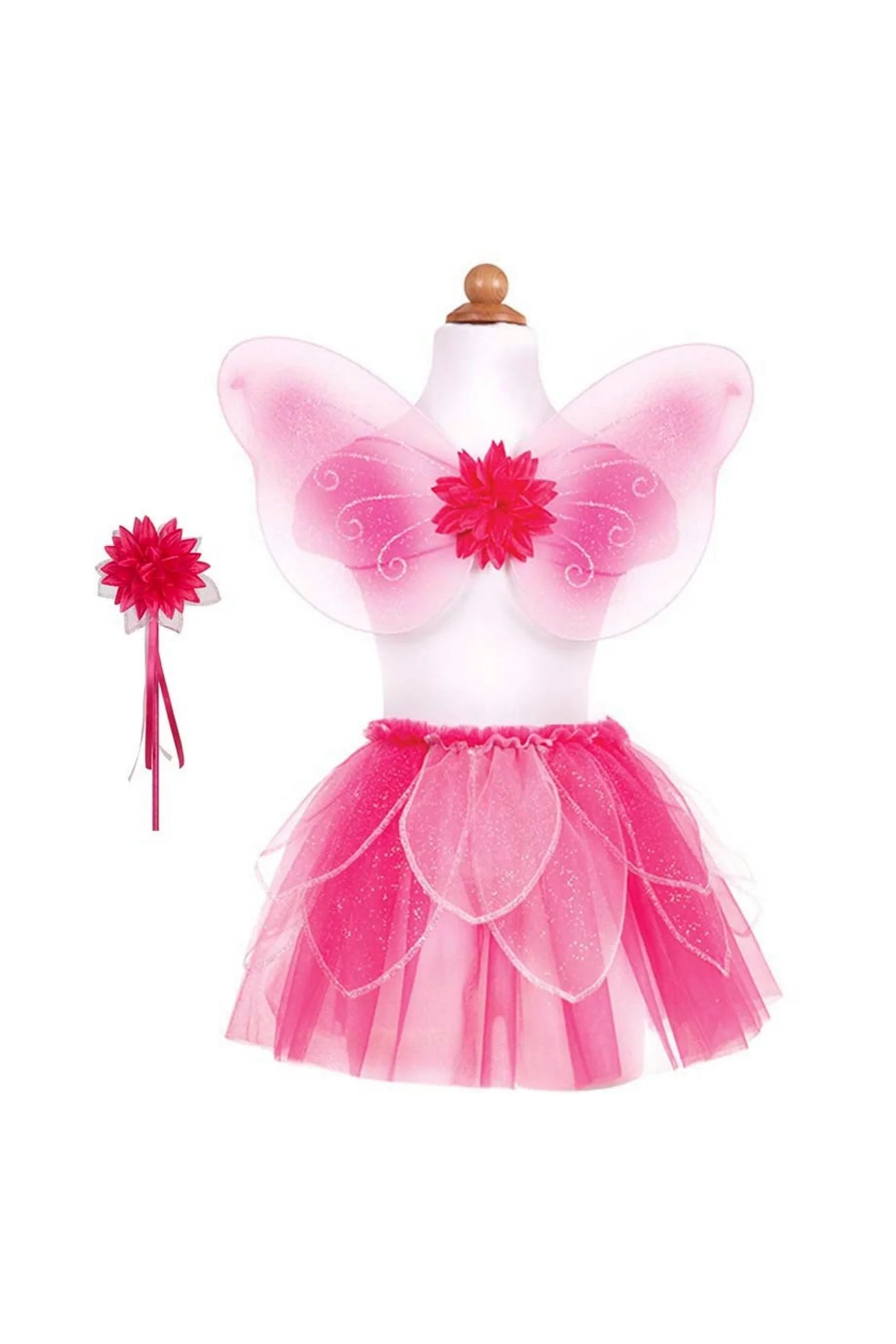 Fancy Flutter Skirt Sets with Wings & Wands - Pink