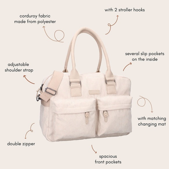 Diaper Bag - Cream Corduroy