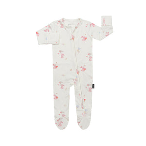 Footed Zipper Sleeper - Love Bunnies