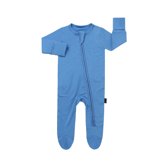 Footed Zipper Sleeper - Lake Blue