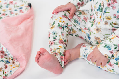 Footless Sleeper with Fold-Over Cuffs - Spring Meadow