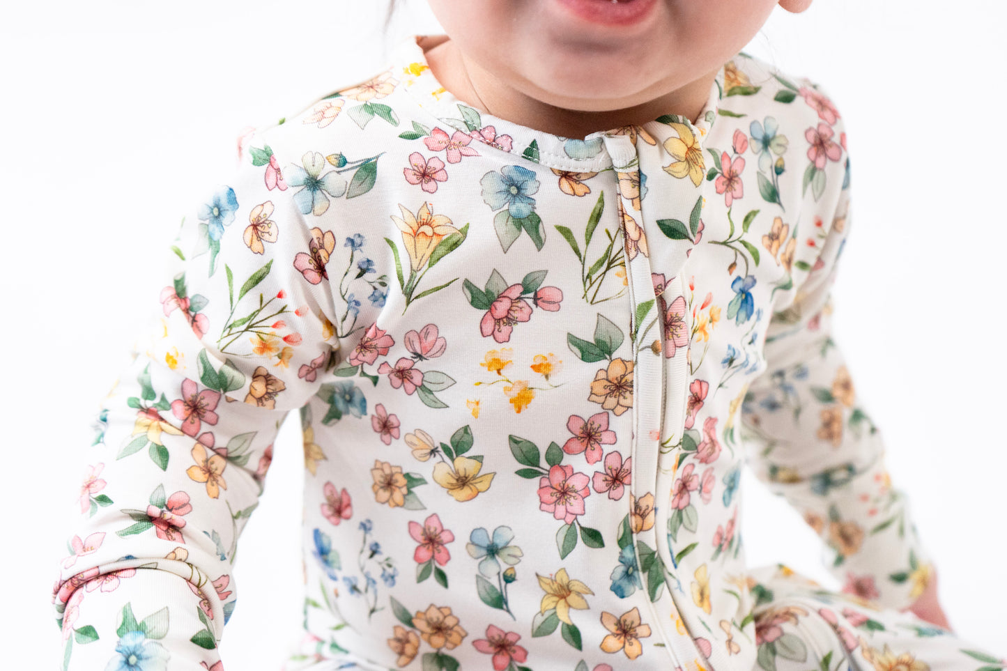 Footless Sleeper with Fold-Over Cuffs - Spring Meadow