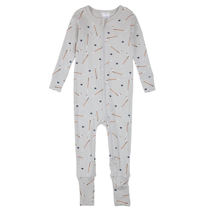 Convertible Ribbed Sleeper - Hockey Sticks