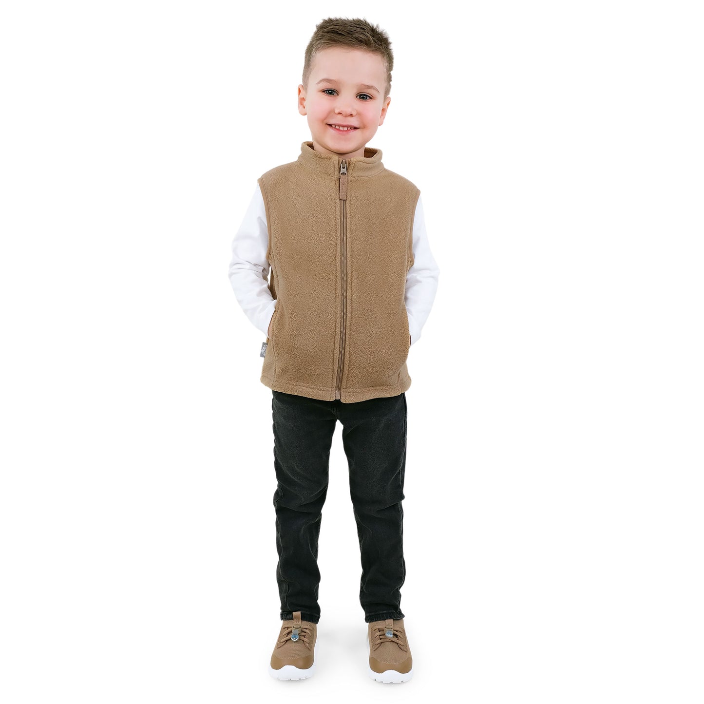 Kids Fleece Vest - Soft Brown