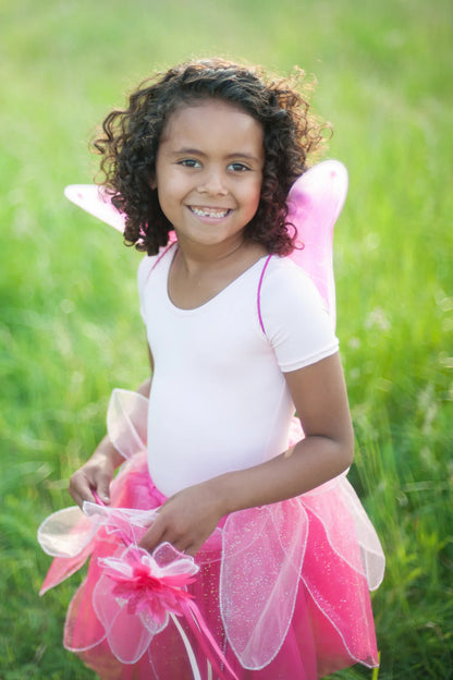 Fancy Flutter Skirt Sets with Wings & Wands - Pink