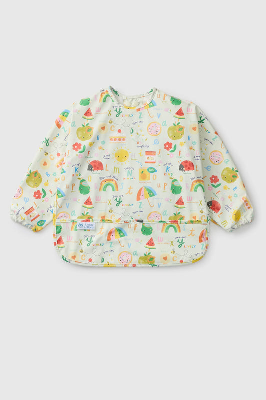 Long Sleeve Waterproof Bib - Alphabet Smiles