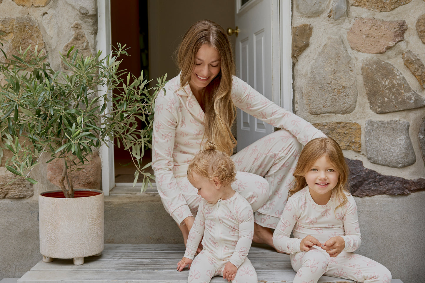 Zipper Sleeper Footless - Pink Bows