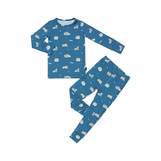 Long-Sleeve PJ Set - Penguins (Night Sky)