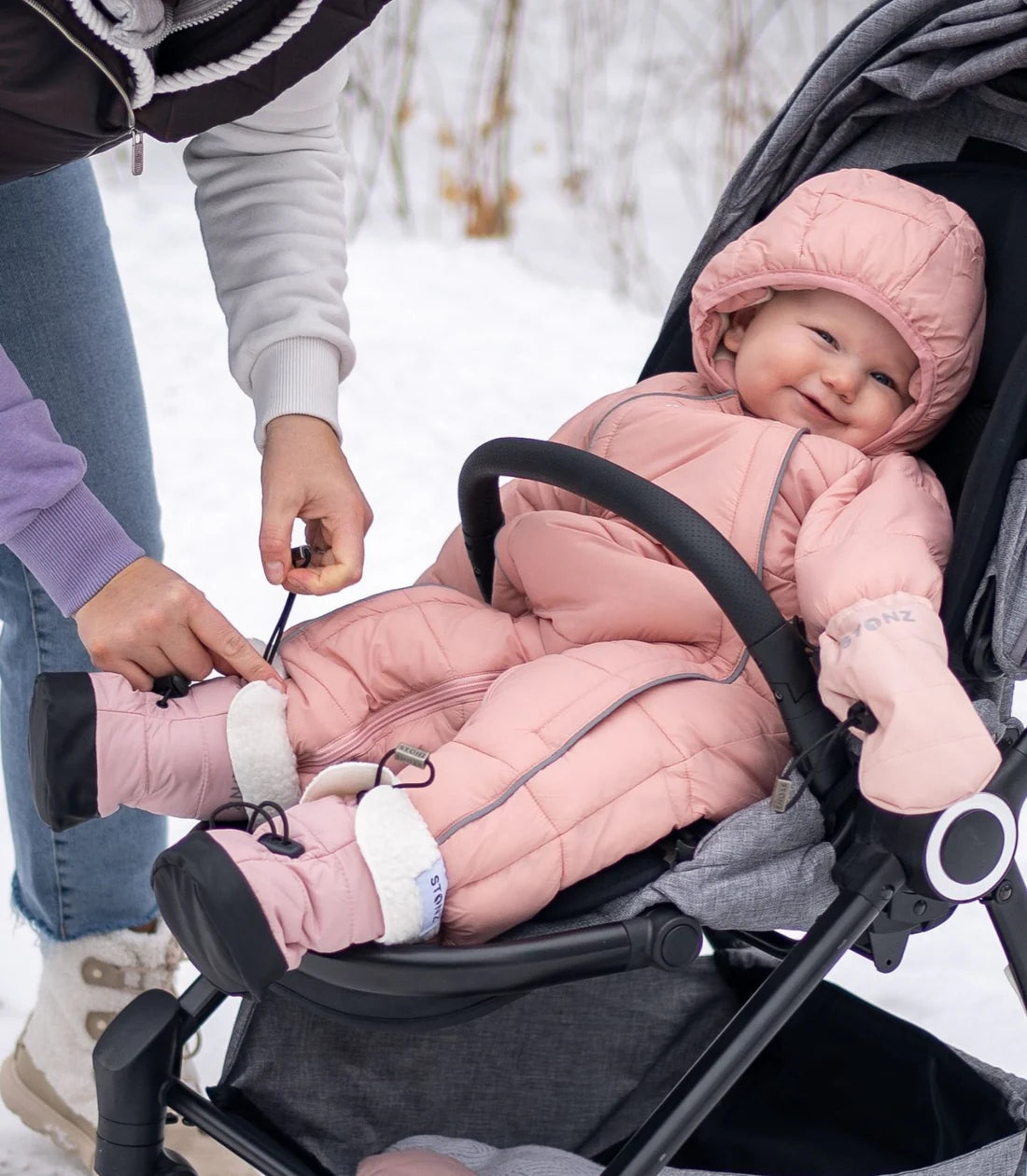 Baby Puffer Booties - Haze Pink