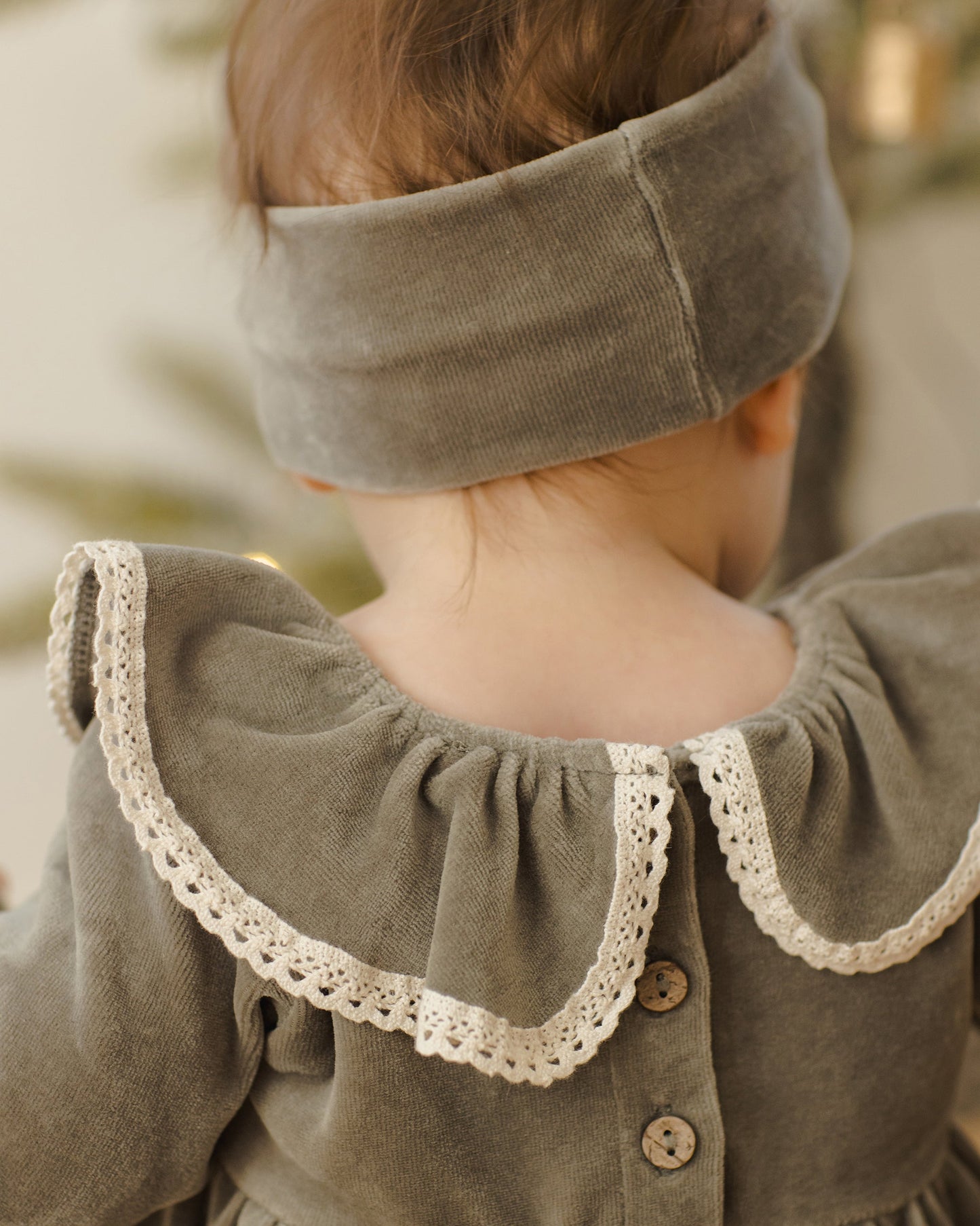 Velour Bow Headband - Forest