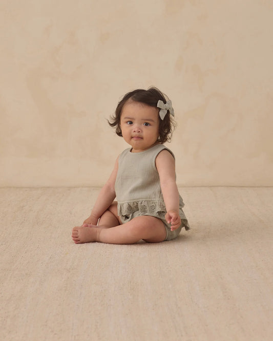 Ruffled Tulip Top and Bloomer Set - Sage