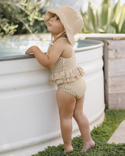 Ruffles One-Piece Swimsuit - Honey Stripe