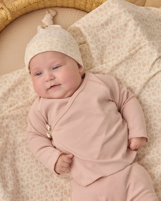 Wrap Top & Footed Pant Set - Blush