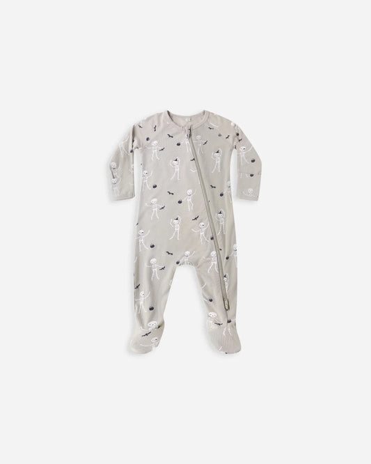 Bamboo Zip Footie - Skeletons