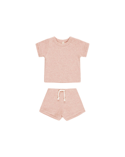 Ribbed Shortie Set - Rose