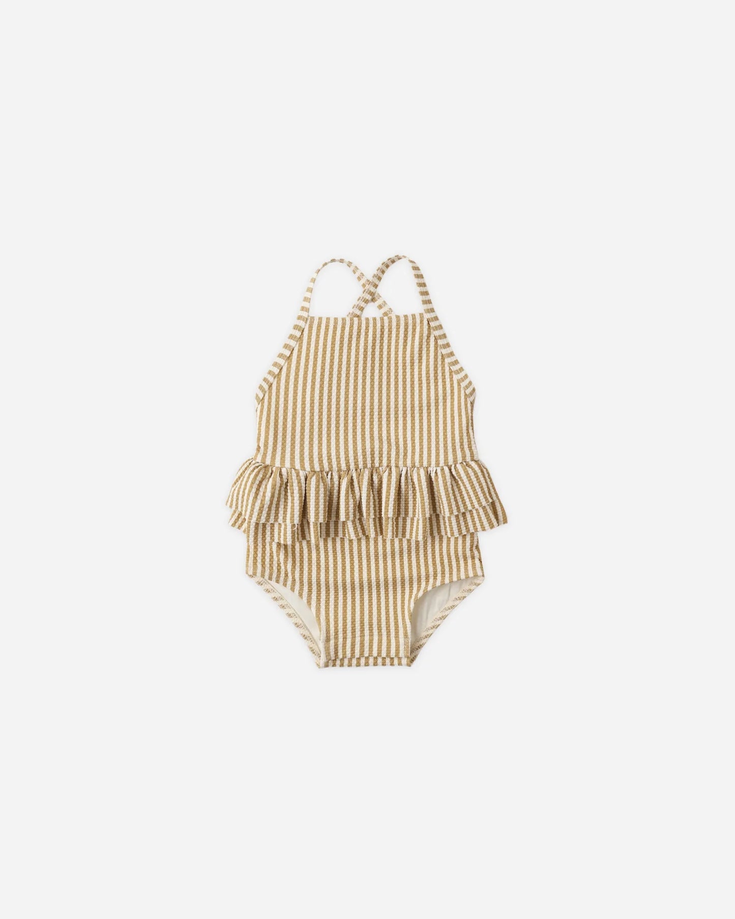 Ruffles One-Piece Swimsuit - Honey Stripe