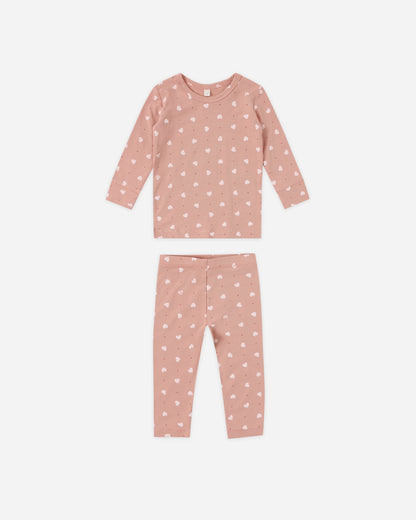 Bamboo Pajama Set - Pink Hearts