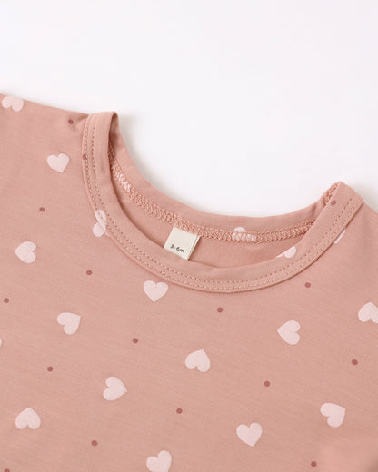 Bamboo Pajama Set - Pink Hearts