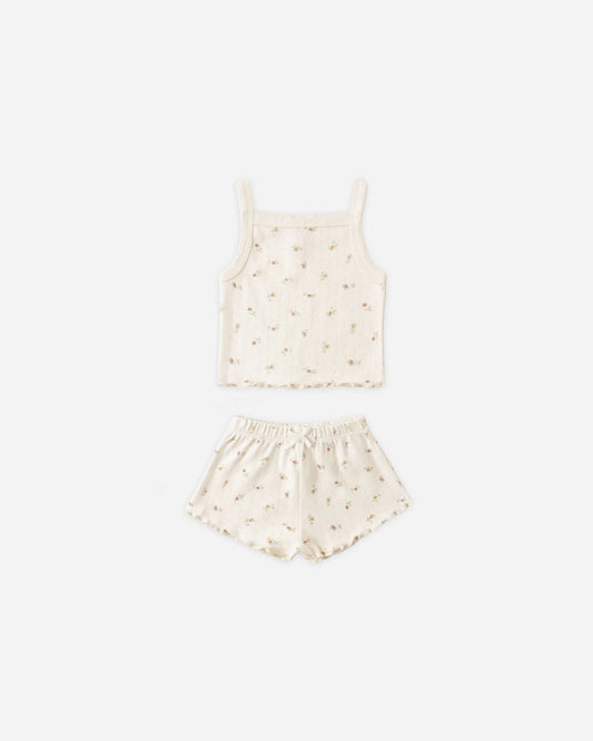 Pointelle Tank Top + Short Set