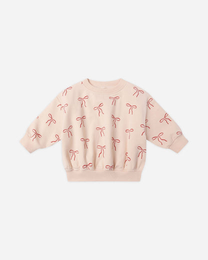 Relaxed Fleece Sweatshirt - Red Bows