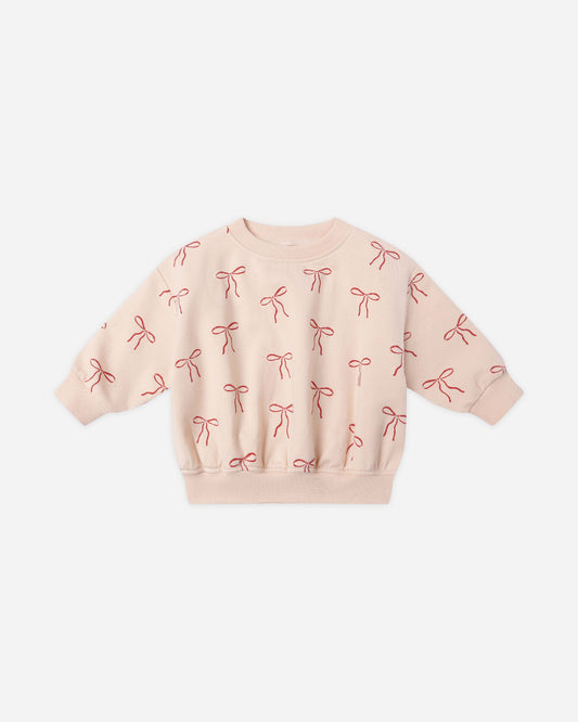 Relaxed Fleece Sweatshirt - Red Bows