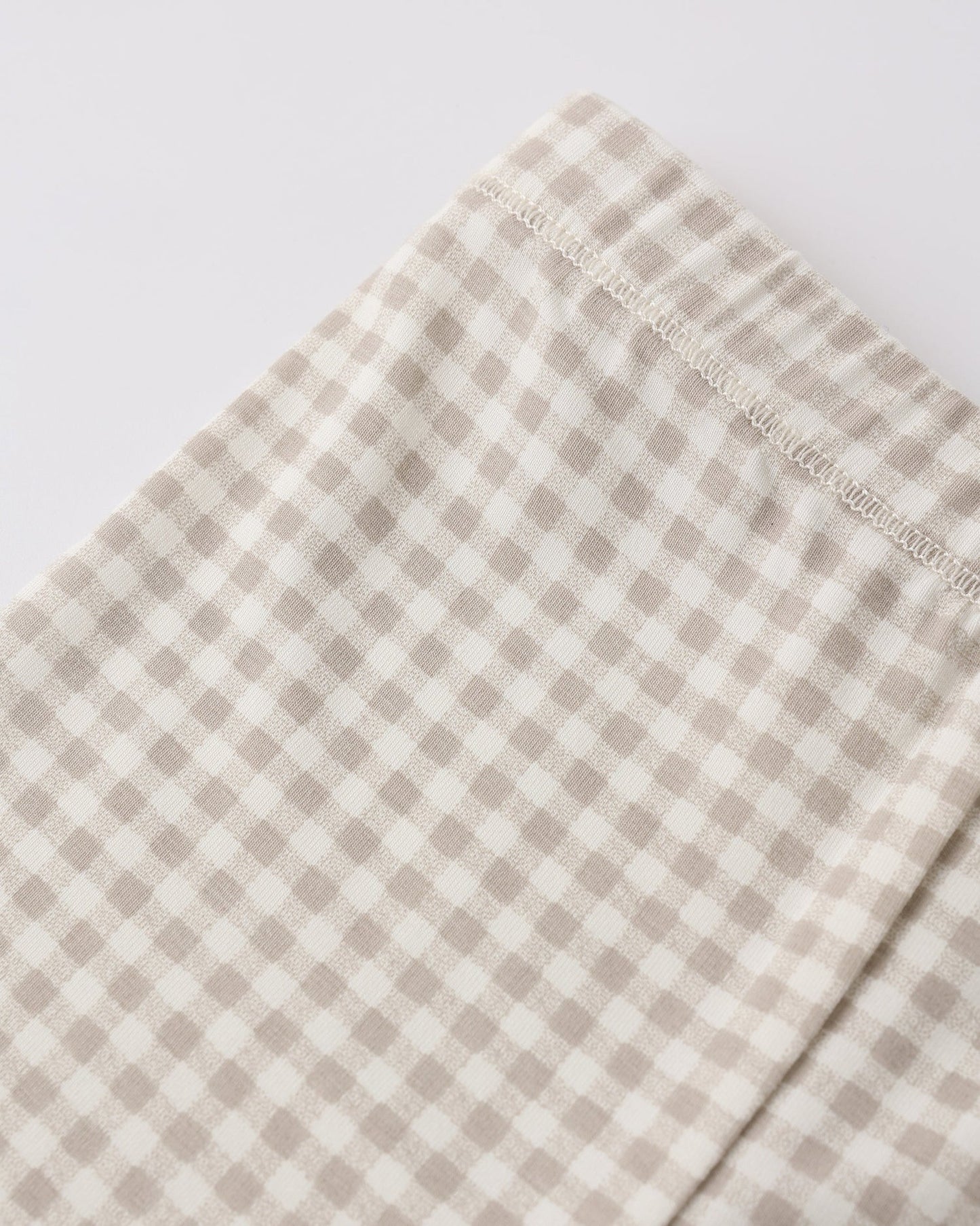 Bamboo Short Sleeve Pajama Set - Oat Gingham