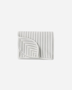 Waffle Baby Blanket - Sage Stripe
