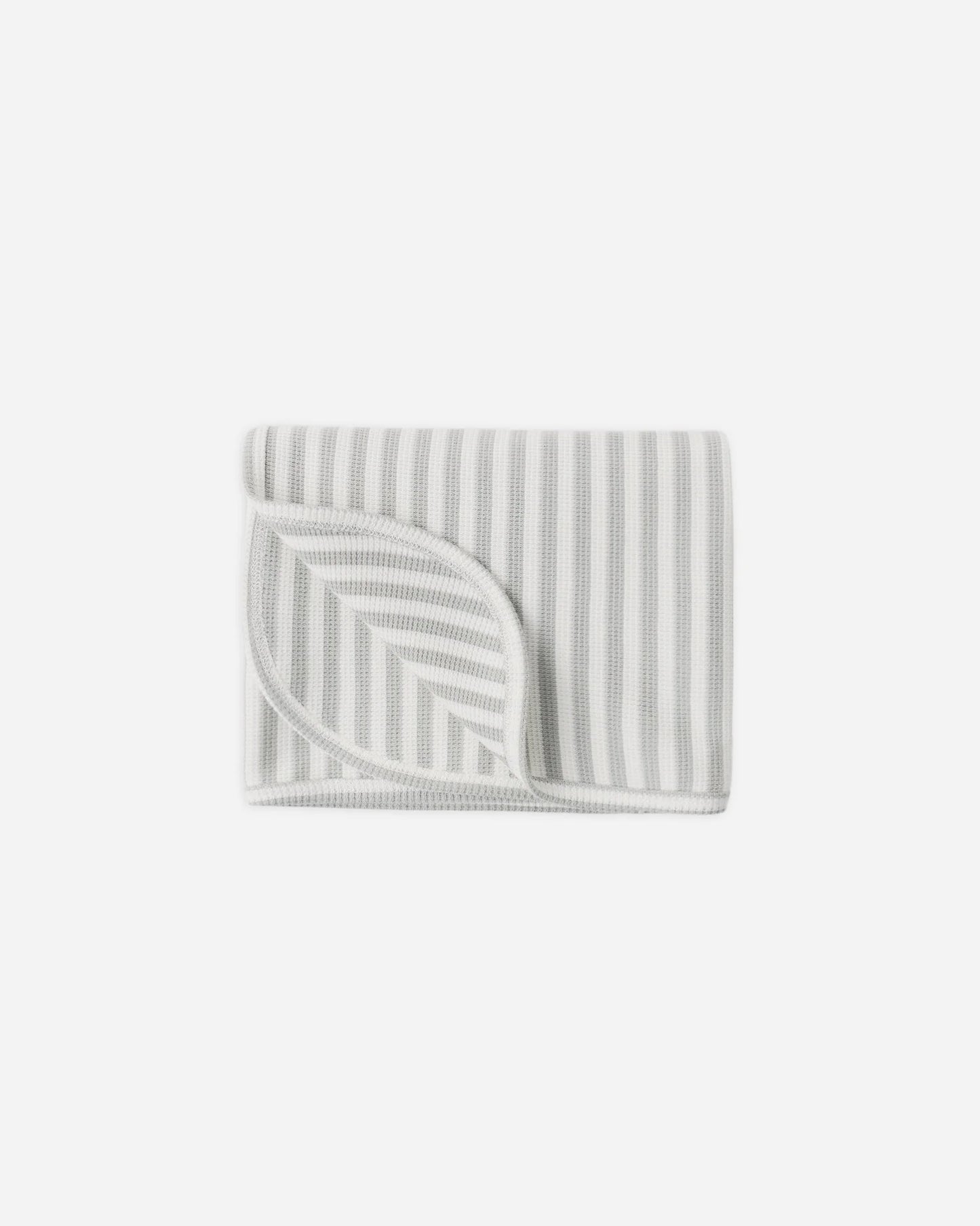 Waffle Baby Blanket - Sage Stripe
