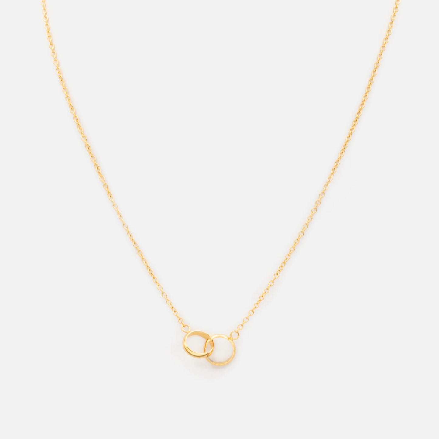 Golden double circle necklace