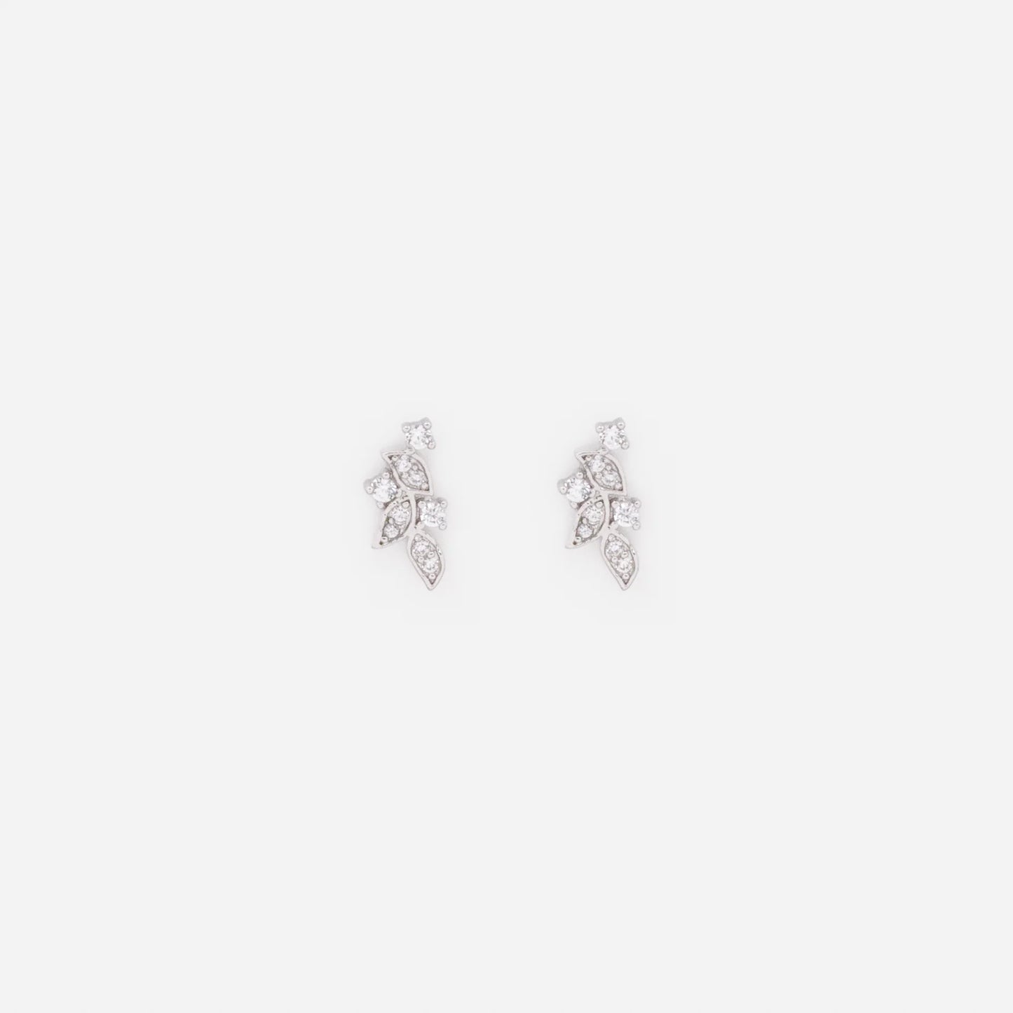 Silvered leaves earrings in stainless steel
