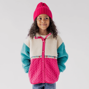 Child Sherpa Jacket - Pink and Turquoise