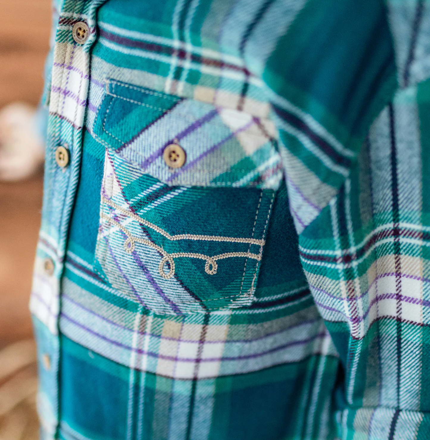 Child Turquoise Plaid Shirt