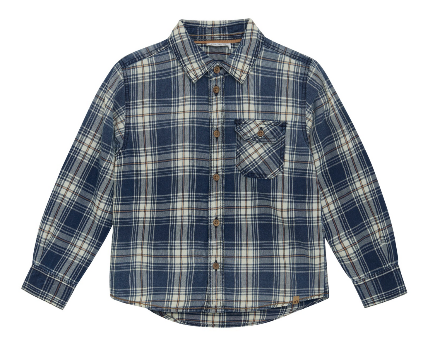 Long-Sleeve Blue Plaid Shirt