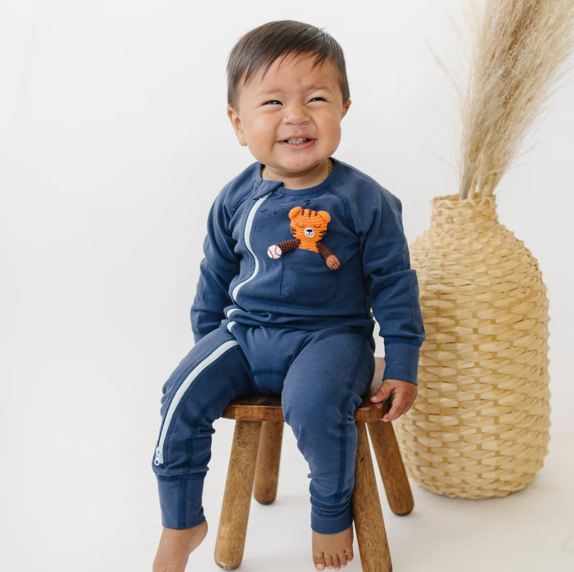 Zip Romper - Blueberry