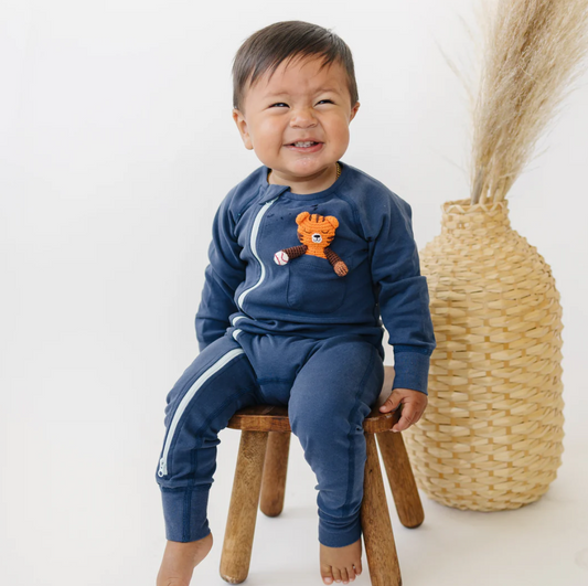 Zip Romper - Blueberry