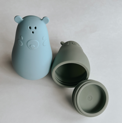 Wobble Bath Toy - Bear Leaf/ Lily Blue