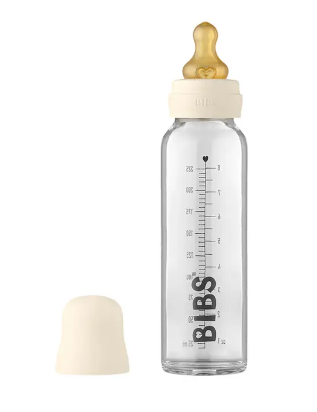 BIBS Glass Bottle Complete Set 225ml - Ivory