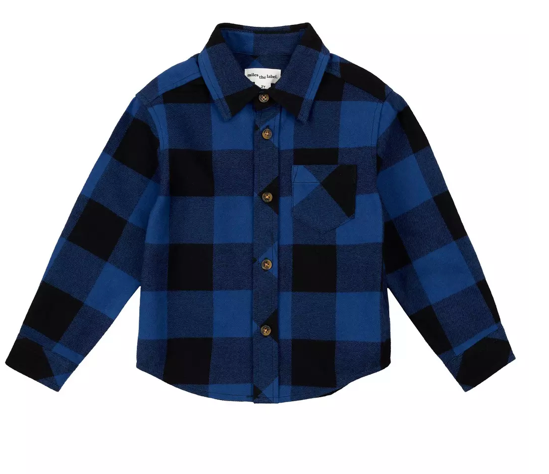 Royal Blue Buffalo Plaid Flannel Shirt
