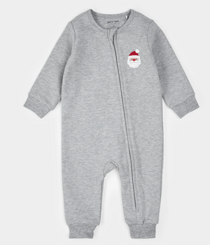 Santa Baby Playsuit - Heather Grey