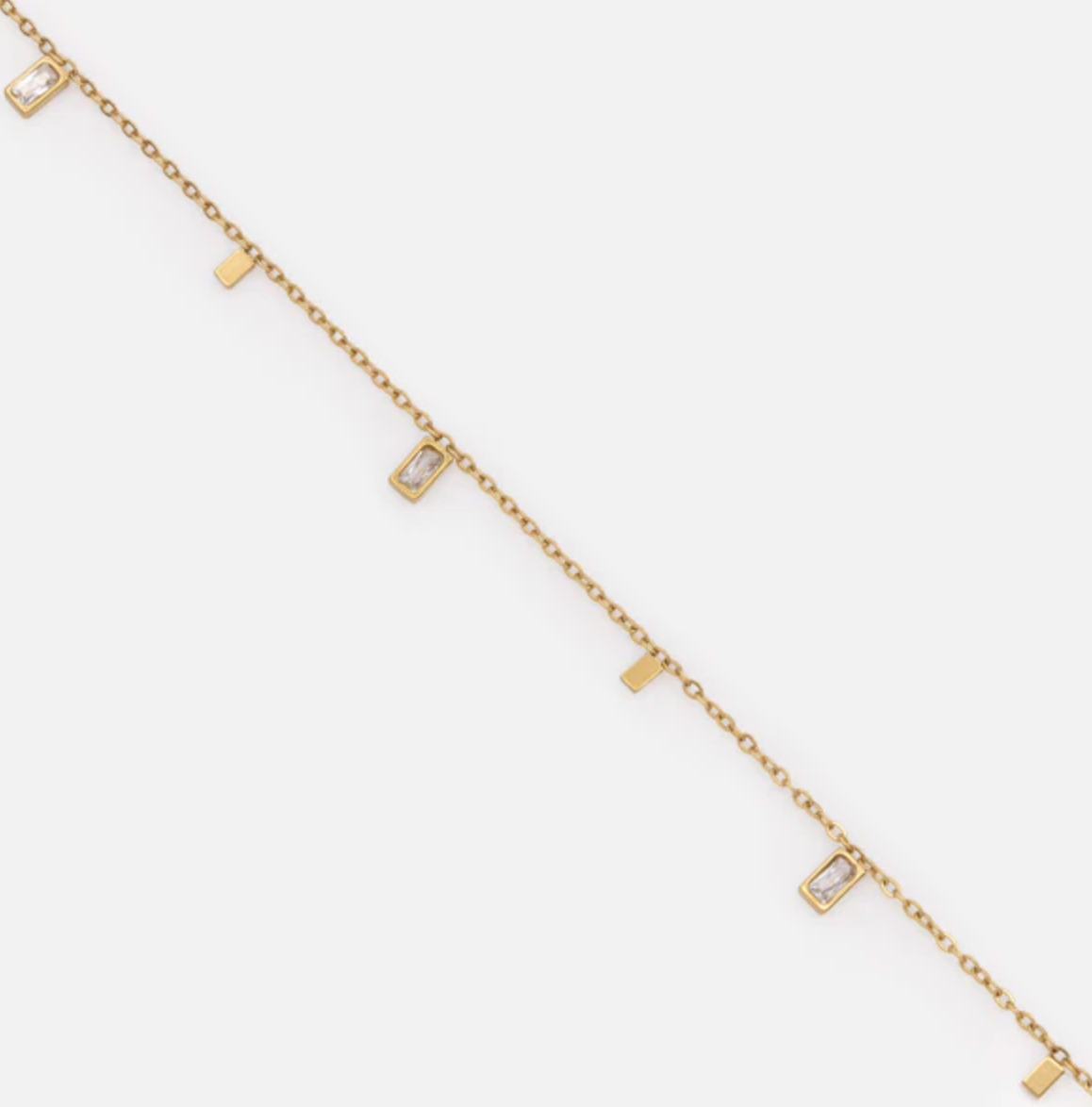 Golden Bracelet with Rectangular Charms in stainless steel
