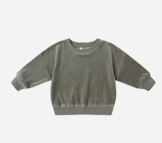 Velour Relaxed Sweatshirt - Forest