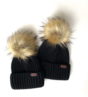 Angora Wool Beanies - Black