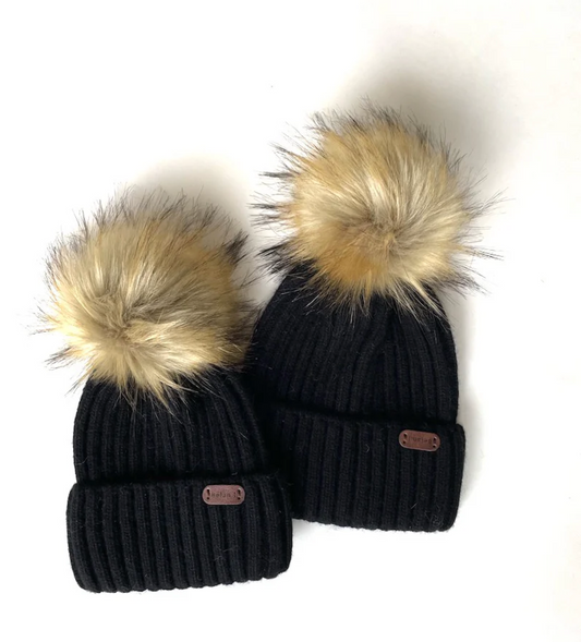 Angora Wool Beanies - Black
