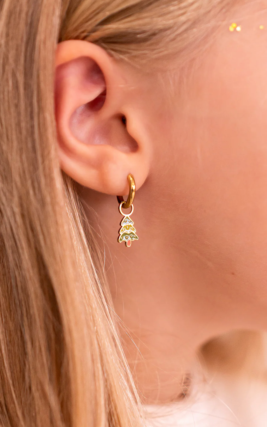 Earrings Hoop Charm - Christmas Tree