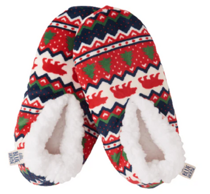 Kids Warm and Cozy Slippers - Fair Isle Bear