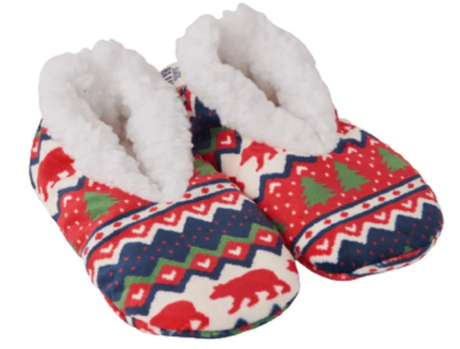 Kids Warm and Cozy Slippers - Fair Isle Bear