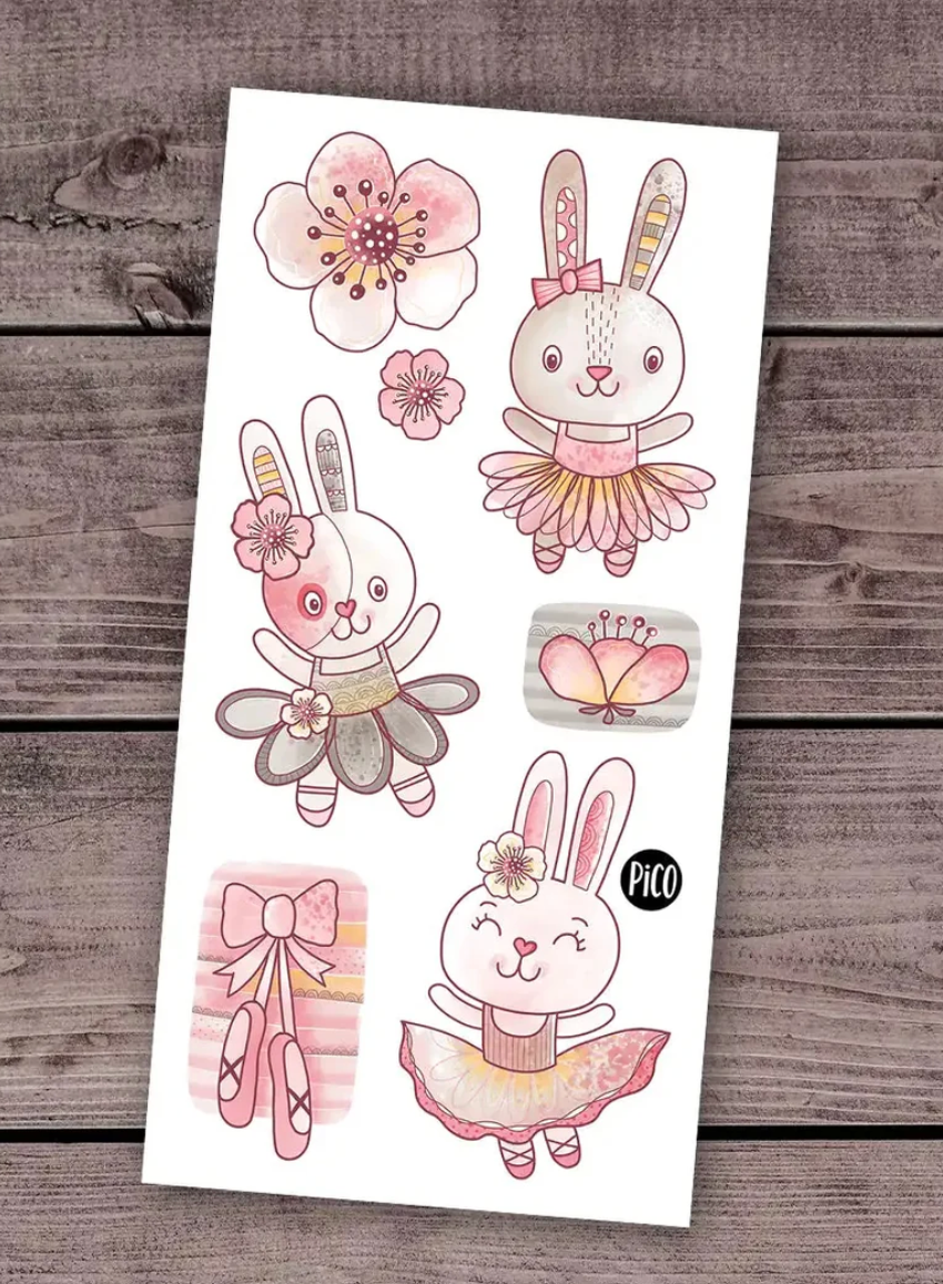 Temporary Tattoos - Ballerina Bunnies