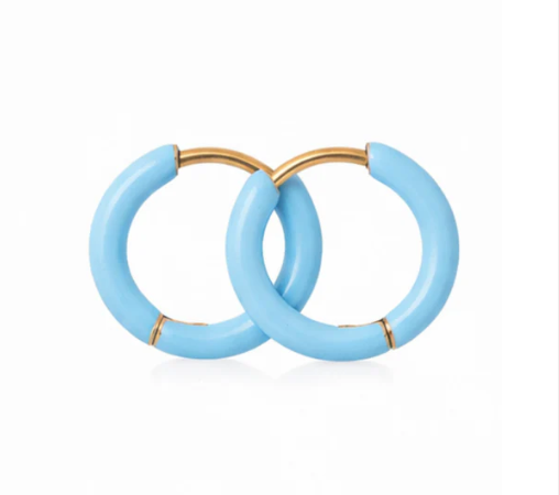 Hoop Earrings - Light Blue (10mm)